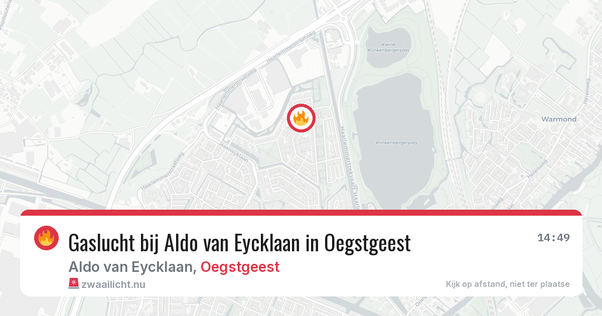 Gaslucht bij Aldo van Eycklaan in Oegstgeest — 2 jun 2026