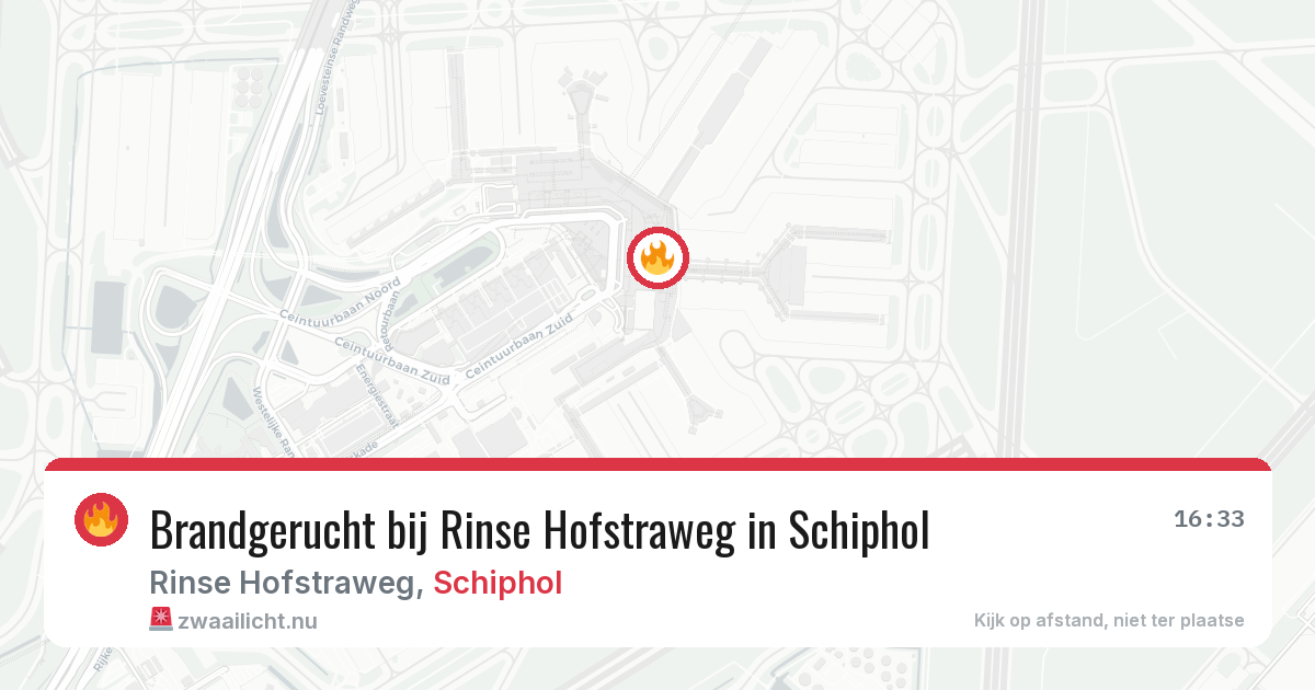 Brandgerucht bij Rinse Hofstraweg in Schiphol — 15 jul 2026