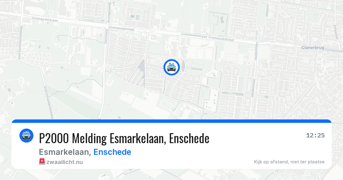 P2000 Melding Esmarkelaan, Enschede — 17 mrt 2026