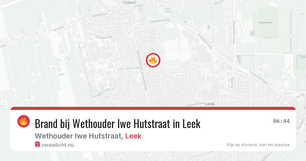 Brand bij Wethouder Iwe Hutstraat in Leek — 22 mei 2026