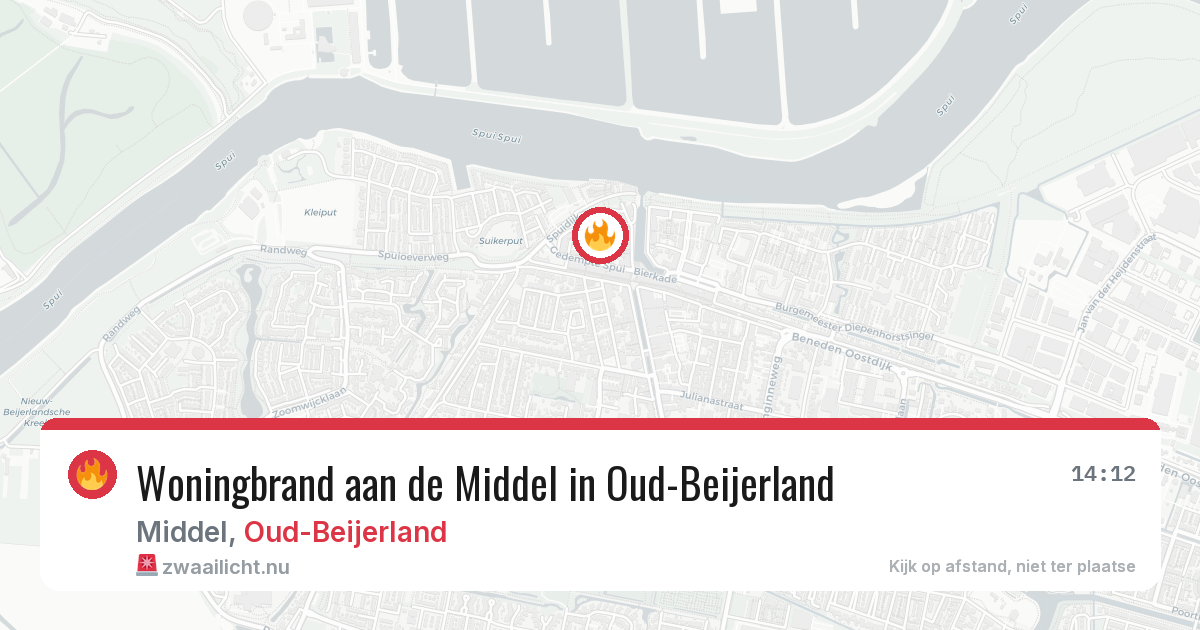 Woningbrand aan de Middel in Oud-Beijerland — 27 apr 2026