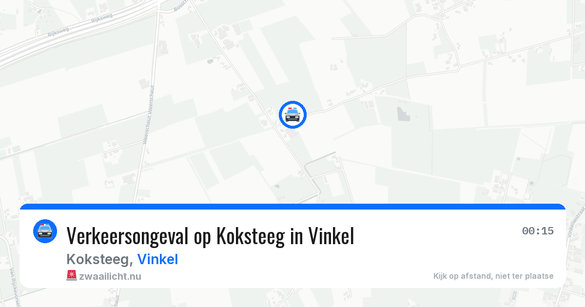 Verkeersongeval op Koksteeg in Vinkel — 21 mrt 2026