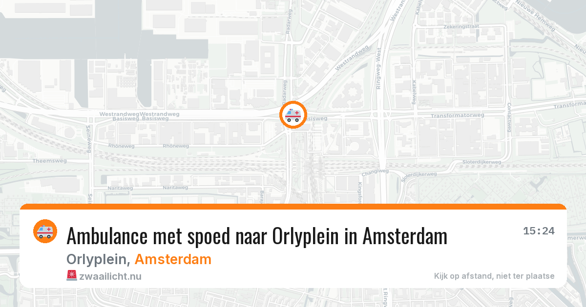 Ambulance met spoed naar Orlyplein in Amsterdam — 17 mrt 2026