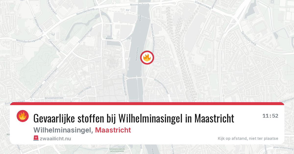 Gevaarlijke stoffen bij Wilhelminasingel in Maastricht — 8 jul 2026