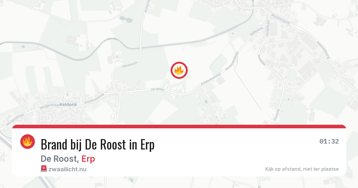 Brand bij De Roost in Erp — 7 jun 2026