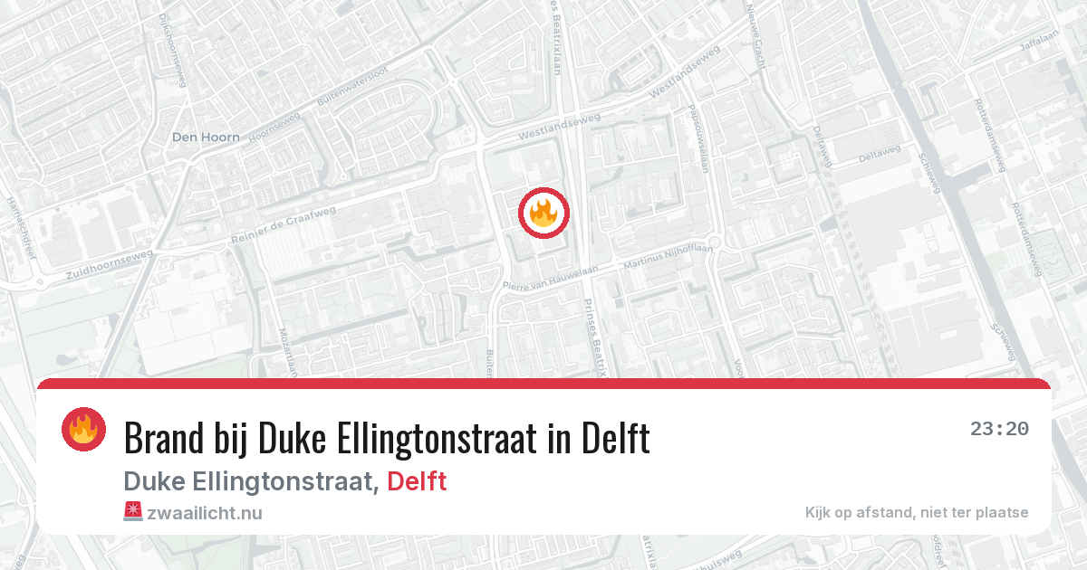 Brand bij Duke Ellingtonstraat in Delft — 7 mrt 2026