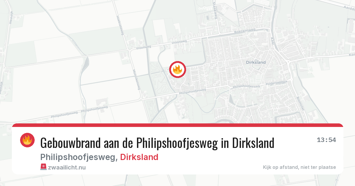 Gebouwbrand aan de Philipshoofjesweg in Dirksland — 10 jul 2026