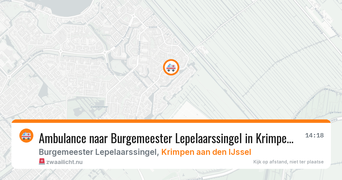 Ambulance naar Burgemeester Lepelaarssingel in Krimpen aan den IJssel — 22 mrt 2026