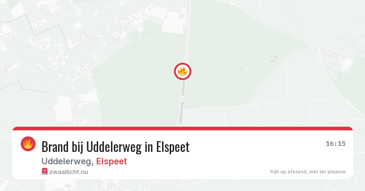 Brand bij Uddelerweg in Elspeet — 18 jul 2026