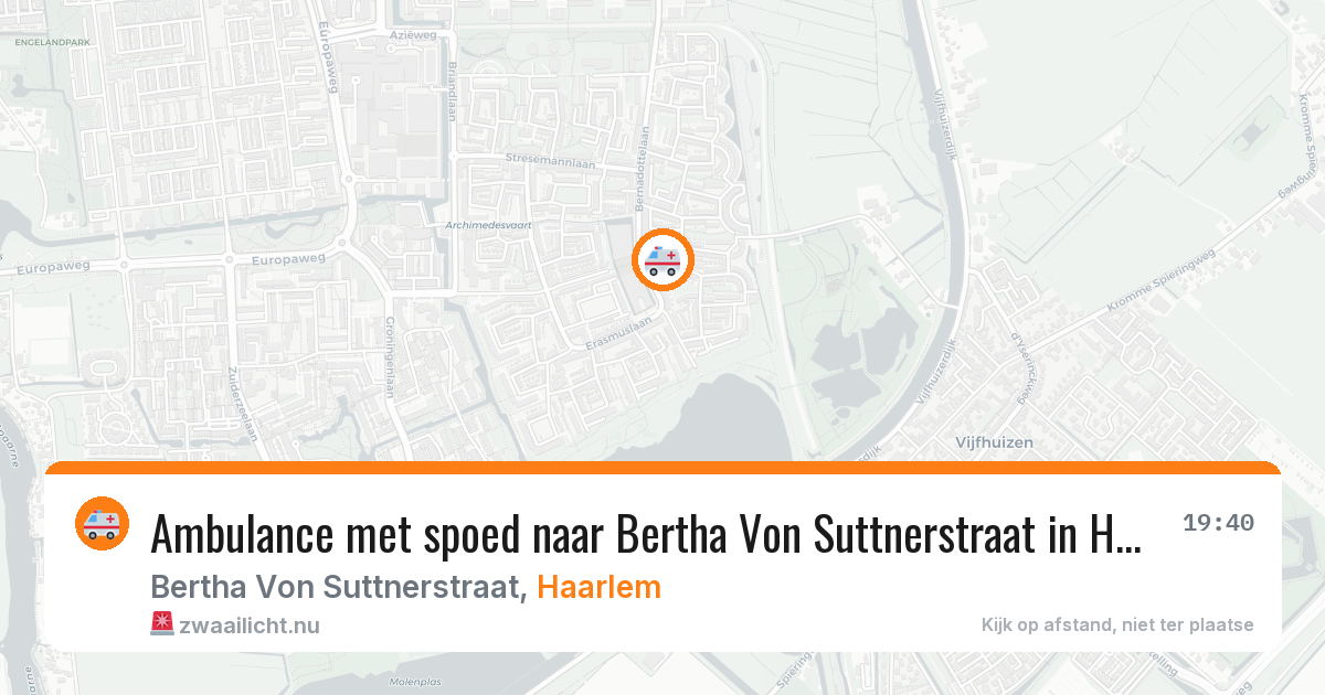 Ambulance met spoed naar Bertha Von Suttnerstraat in Haarlem — 26 mei 2026