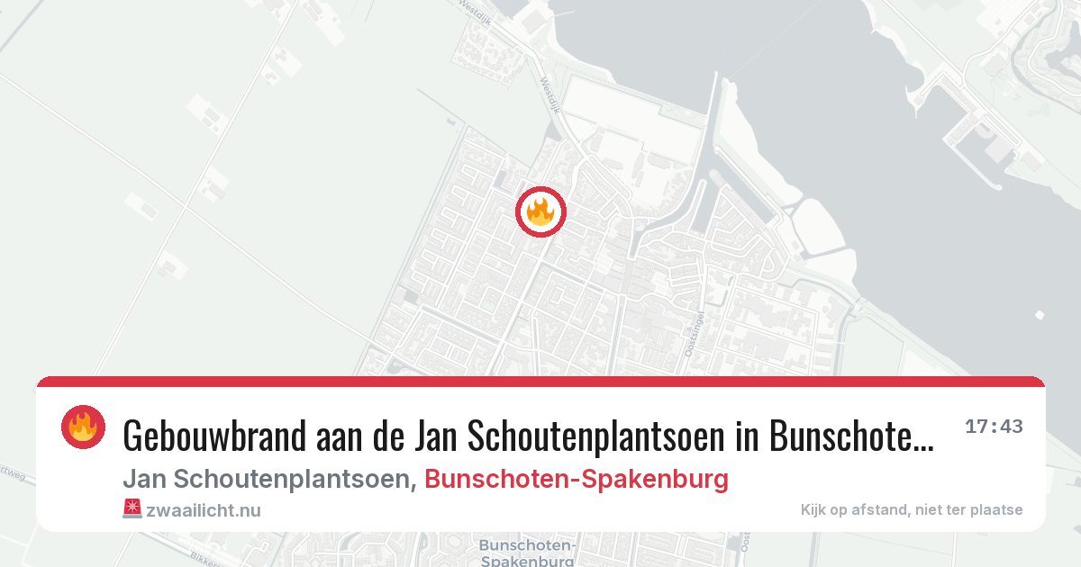 Gebouwbrand aan de Jan Schoutenplantsoen in Bunschoten-Spakenburg — 4 jul 2026