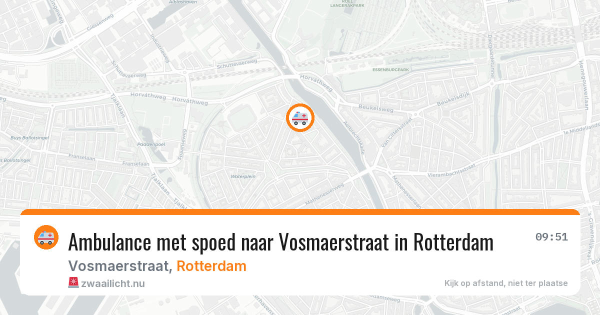 Ambulance met spoed naar Vosmaerstraat in Rotterdam — 27 jul 2026
