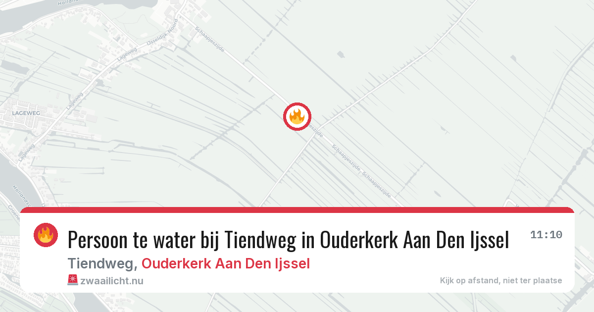 Persoon te water bij Tiendweg in Ouderkerk Aan Den Ijssel — 17 jul 2026