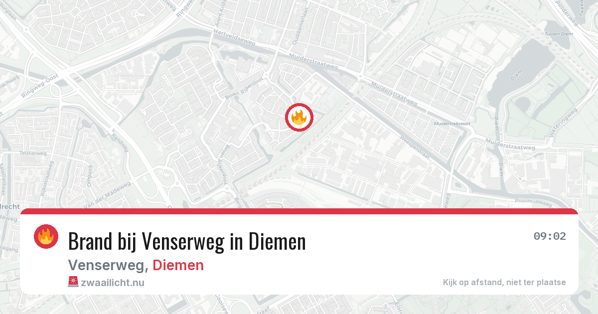 Brand bij Venserweg in Diemen — 22 mrt 2026