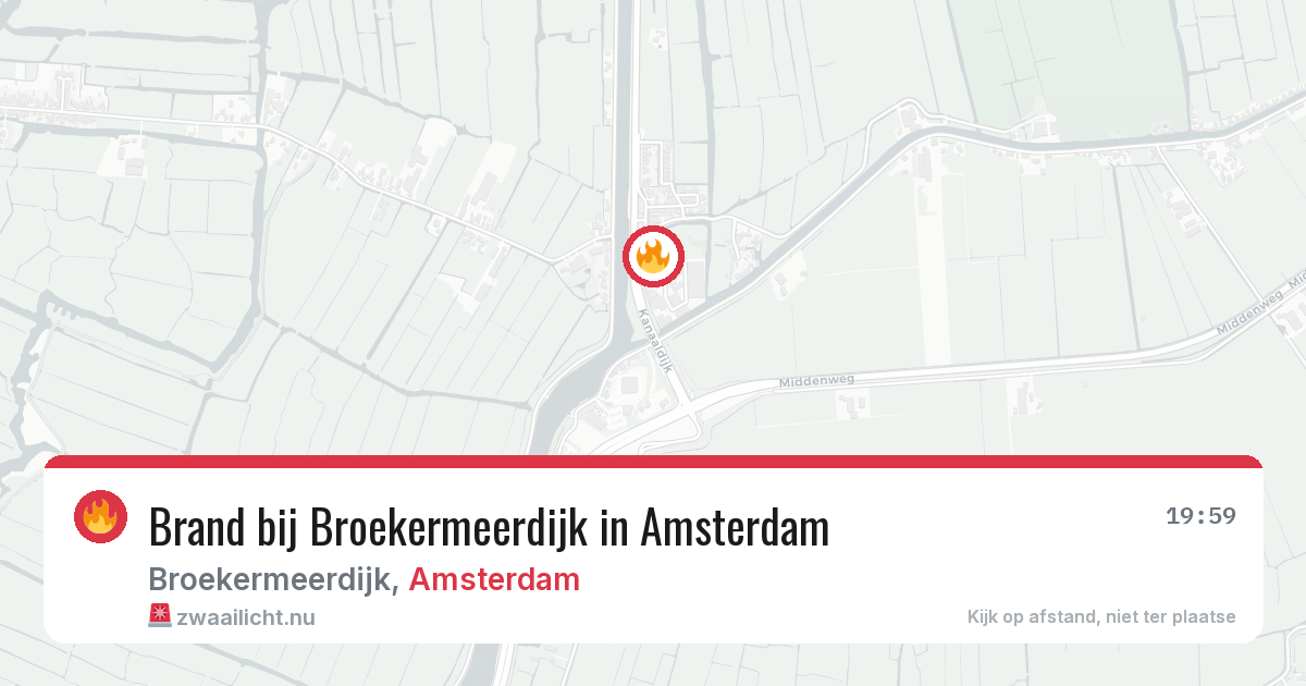 Brand bij Broekermeerdijk in Amsterdam — 15 jul 2026