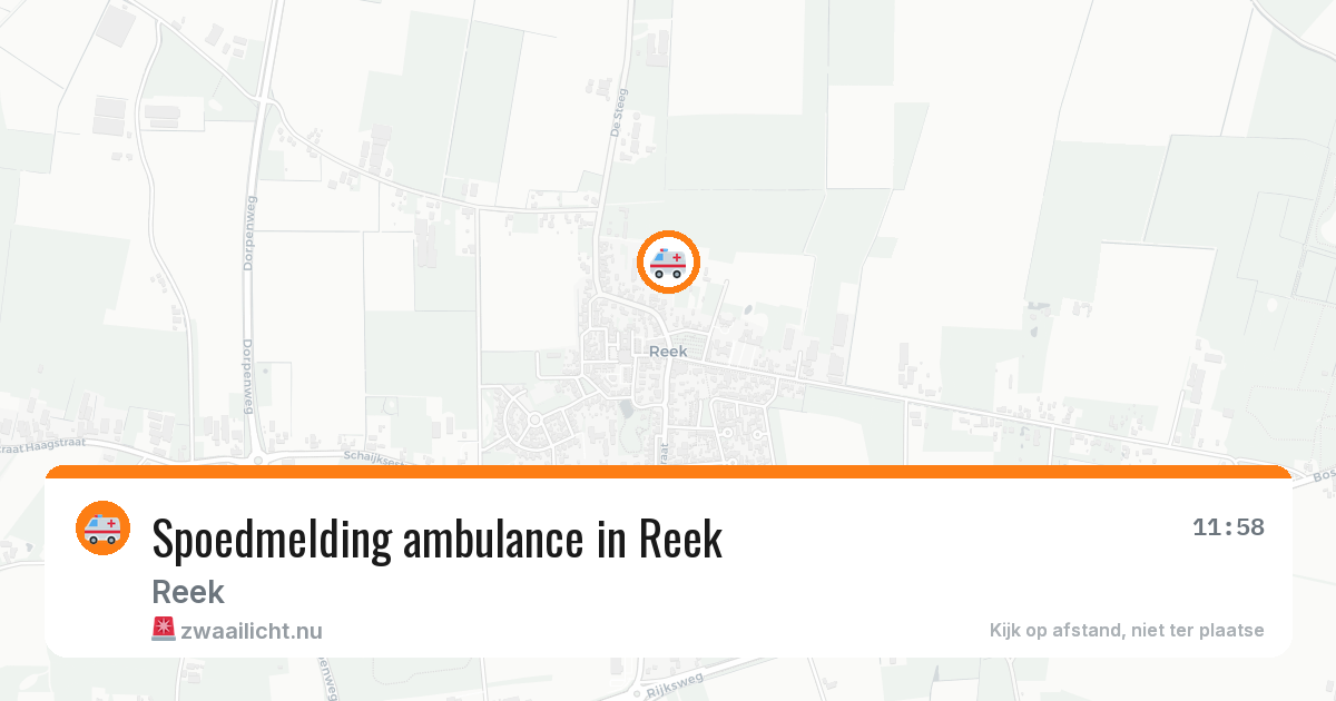 Spoedmelding ambulance in Reek — 3 jul 2026