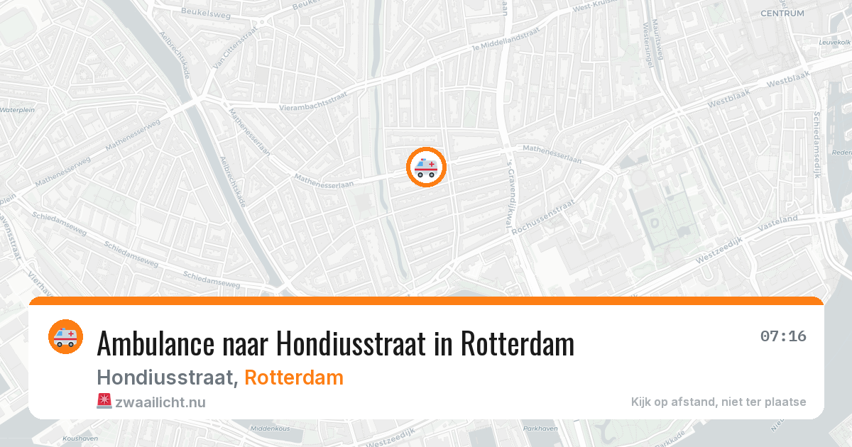 Ambulance naar Hondiusstraat in Rotterdam — 19 mrt 2026