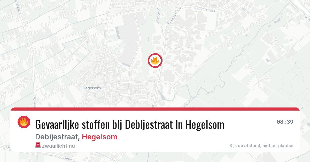 Gevaarlijke stoffen bij Debijestraat in Hegelsom — 6 mei 2026