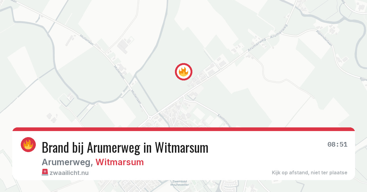 Brand bij Arumerweg in Witmarsum — 22 jul 2026