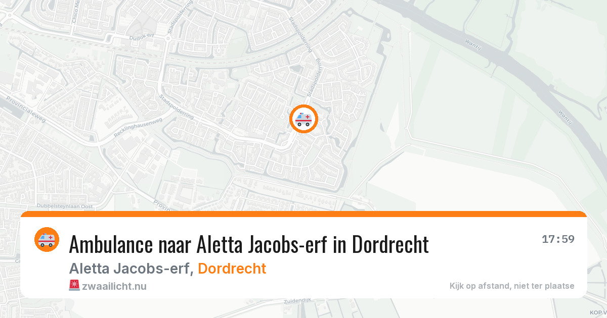 Ambulance naar Aletta Jacobs-erf in Dordrecht — 18 jul 2026