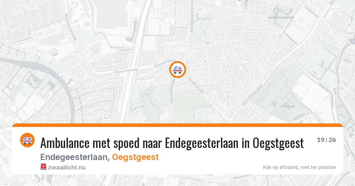 Ambulance met spoed naar Endegeesterlaan in Oegstgeest — 24 jul 2026