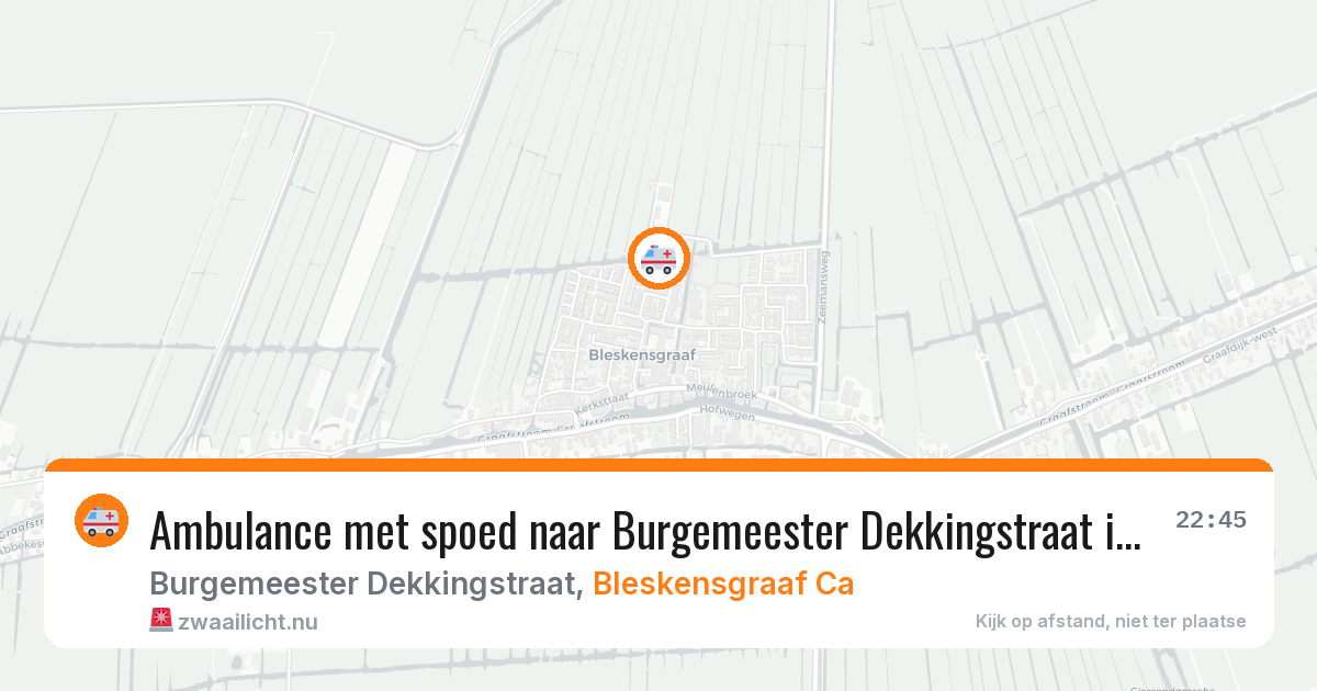 Ambulance met spoed naar Burgemeester Dekkingstraat in Bleskensgraaf Ca — 5 apr 2026