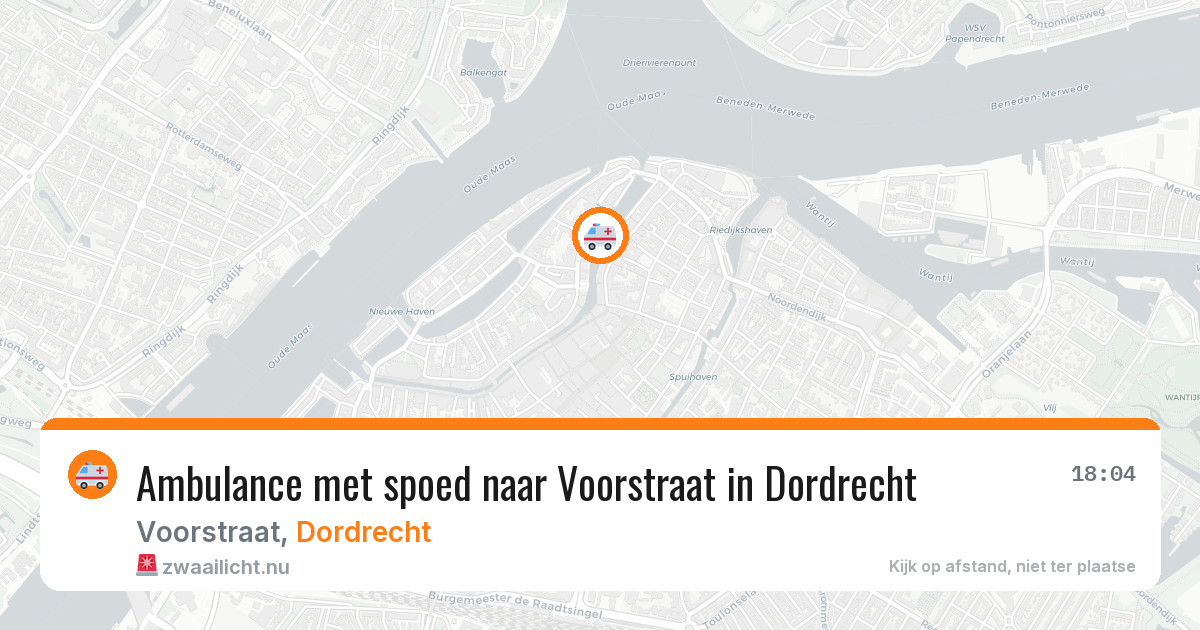Ambulance met spoed naar Voorstraat in Dordrecht — 11 jul 2026