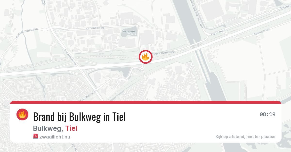 Brand bij Bulkweg in Tiel — 18 mrt 2026