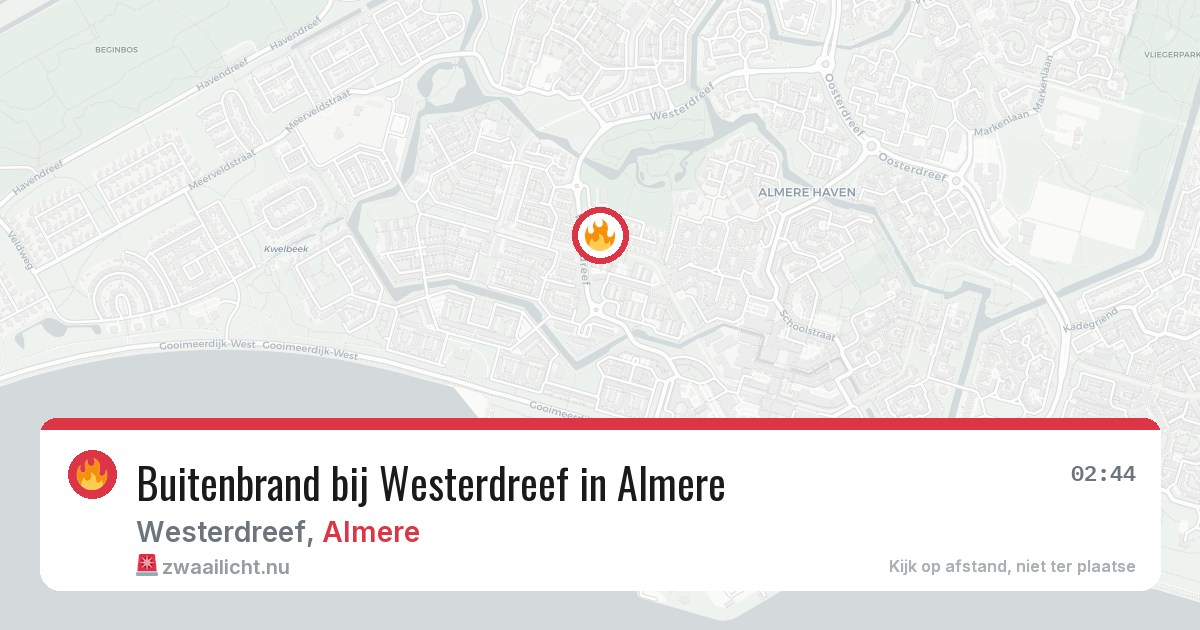 Buitenbrand bij Westerdreef in Almere — 26 jul 2026
