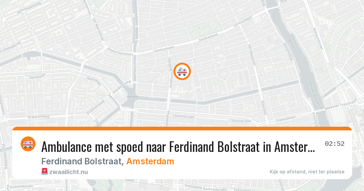 Ambulance met spoed naar Ferdinand Bolstraat in Amsterdam — 19 mrt 2026