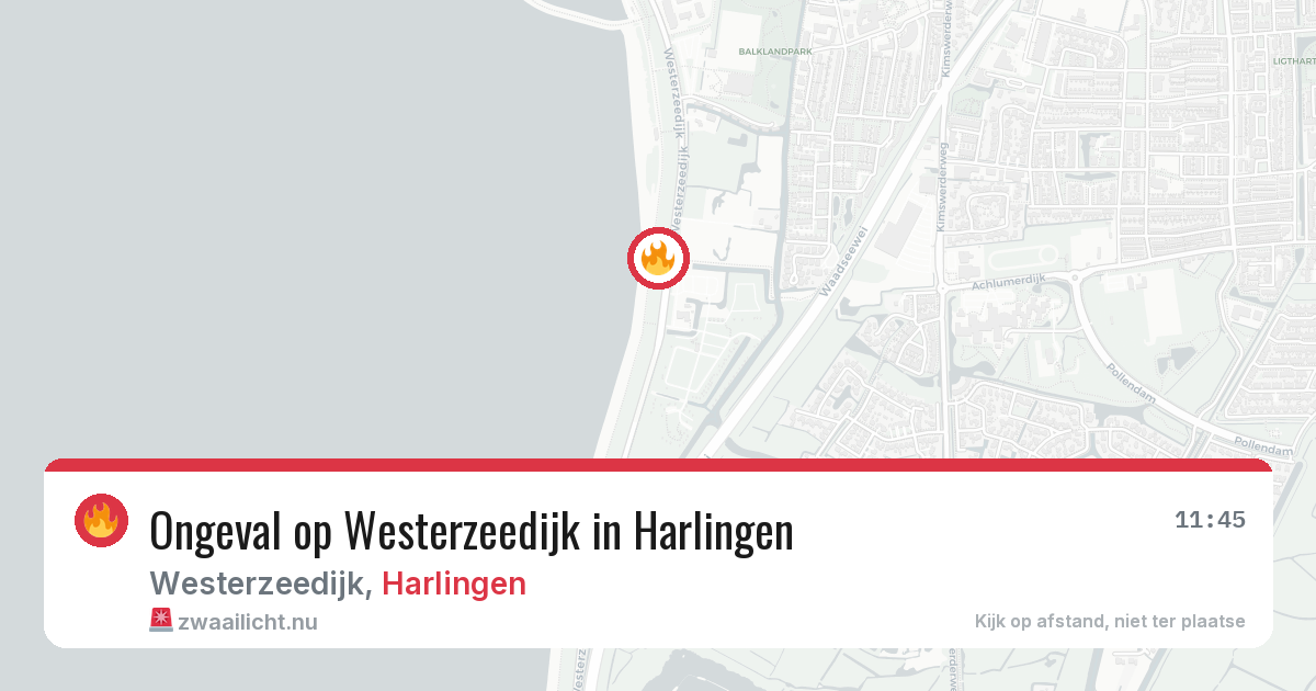 Ongeval op Westerzeedijk in Harlingen — 12 jul 2026