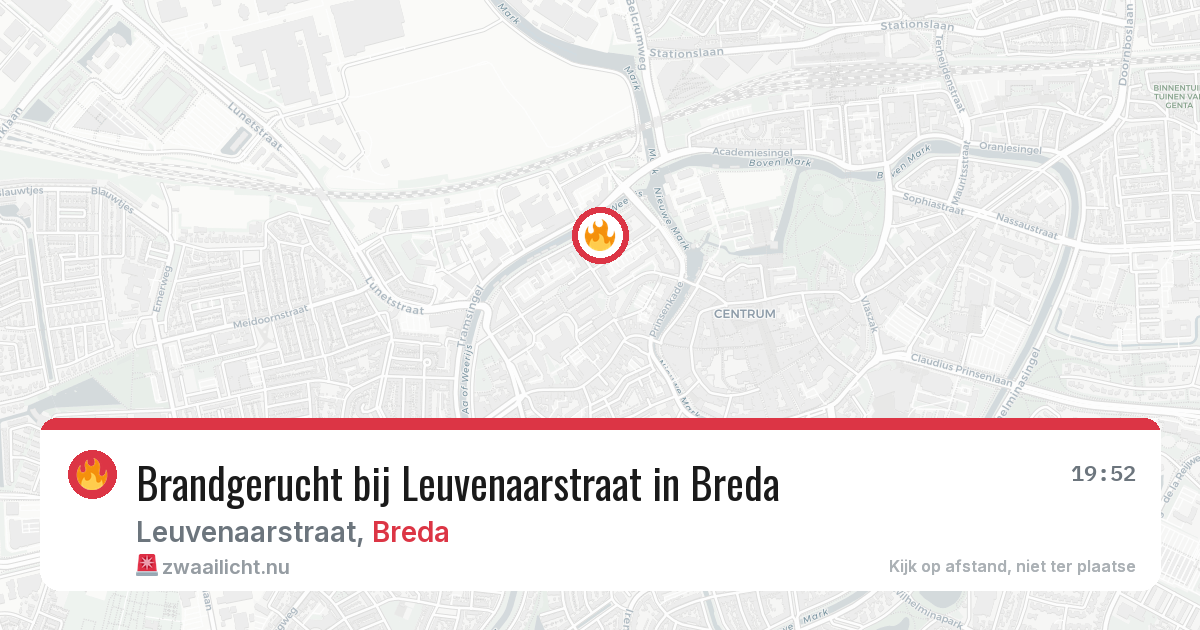 Brandgerucht bij Leuvenaarstraat in Breda — 20 mrt 2026
