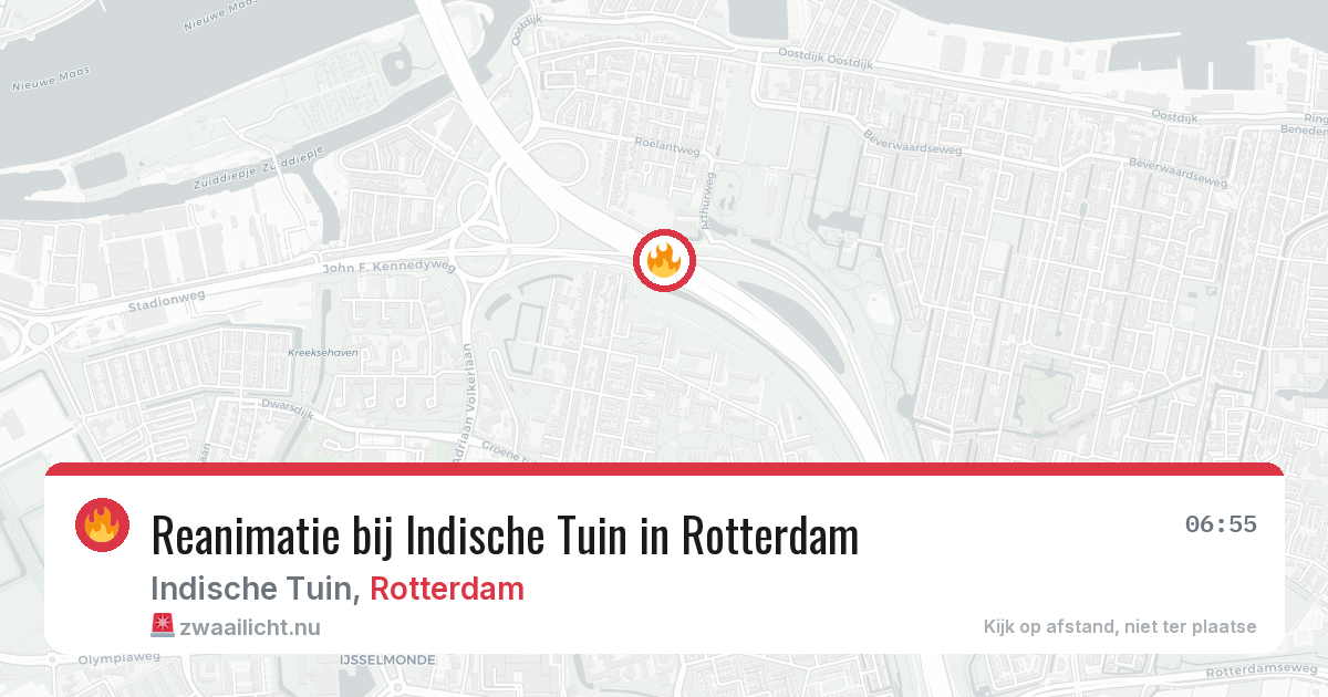 Reanimatie bij Indische Tuin in Rotterdam — 20 jul 2026