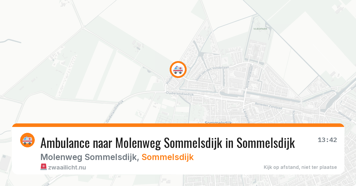 Ambulance naar Molenweg Sommelsdijk in Sommelsdijk — 21 jul 2026