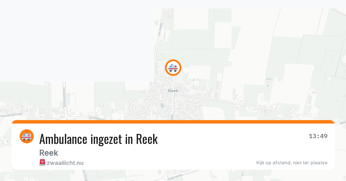 Ambulance ingezet in Reek — 10 mei 2026