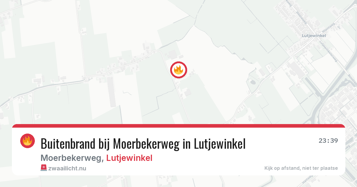 Buitenbrand bij Moerbekerweg in Lutjewinkel — 16 jul 2026
