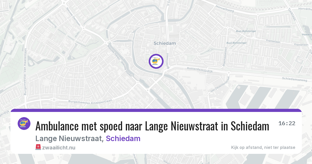 Ambulance met spoed naar Lange Nieuwstraat in Schiedam — 21 apr 2026
