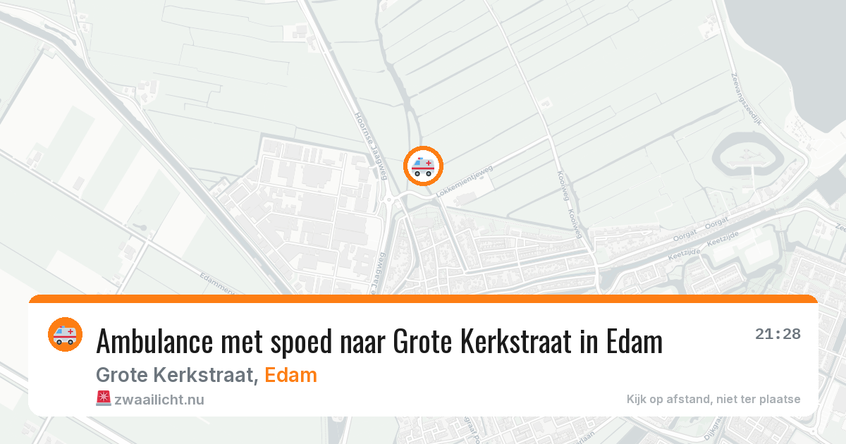 Ambulance met spoed naar Grote Kerkstraat in Edam — 25 jul 2026