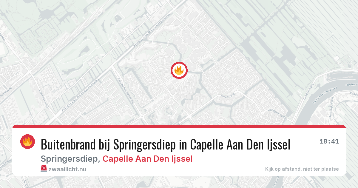 Buitenbrand bij Springersdiep in Capelle Aan Den Ijssel — 18 mei 2026