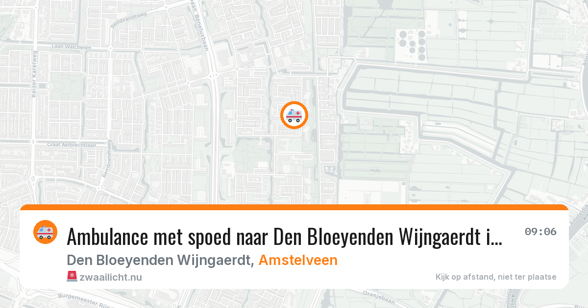 Ambulance met spoed naar Den Bloeyenden Wijngaerdt in Amstelveen — 15 jul 2026
