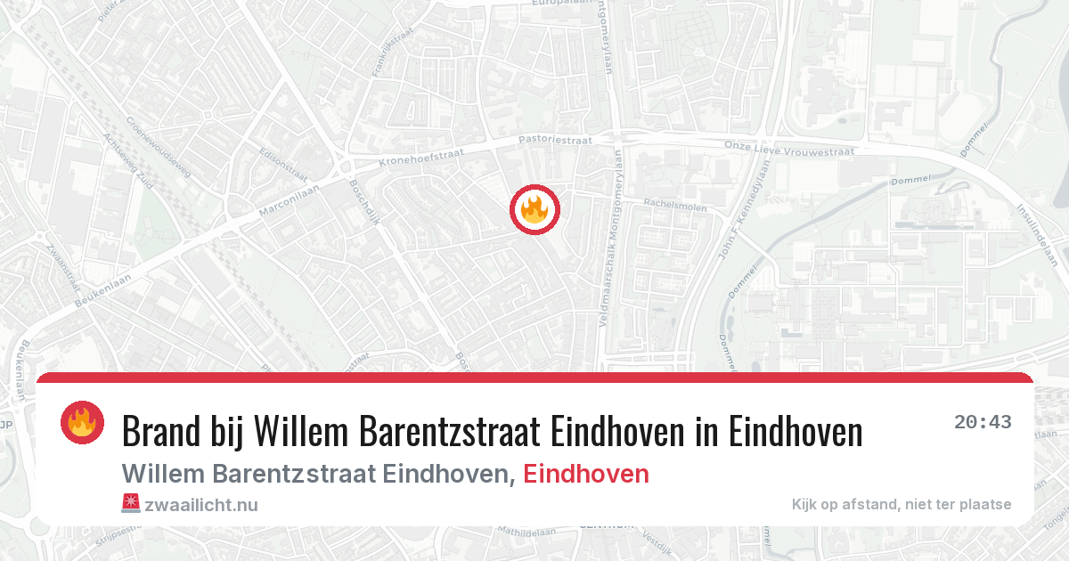 Brand bij Willem Barentzstraat Eindhoven in Eindhoven — 19 jan 2026