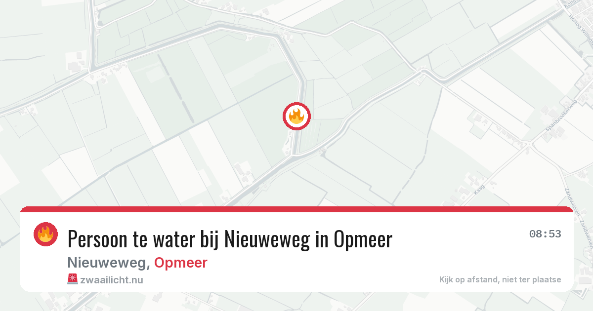 Persoon te water bij Nieuweweg in Opmeer — 9 mrt 2026