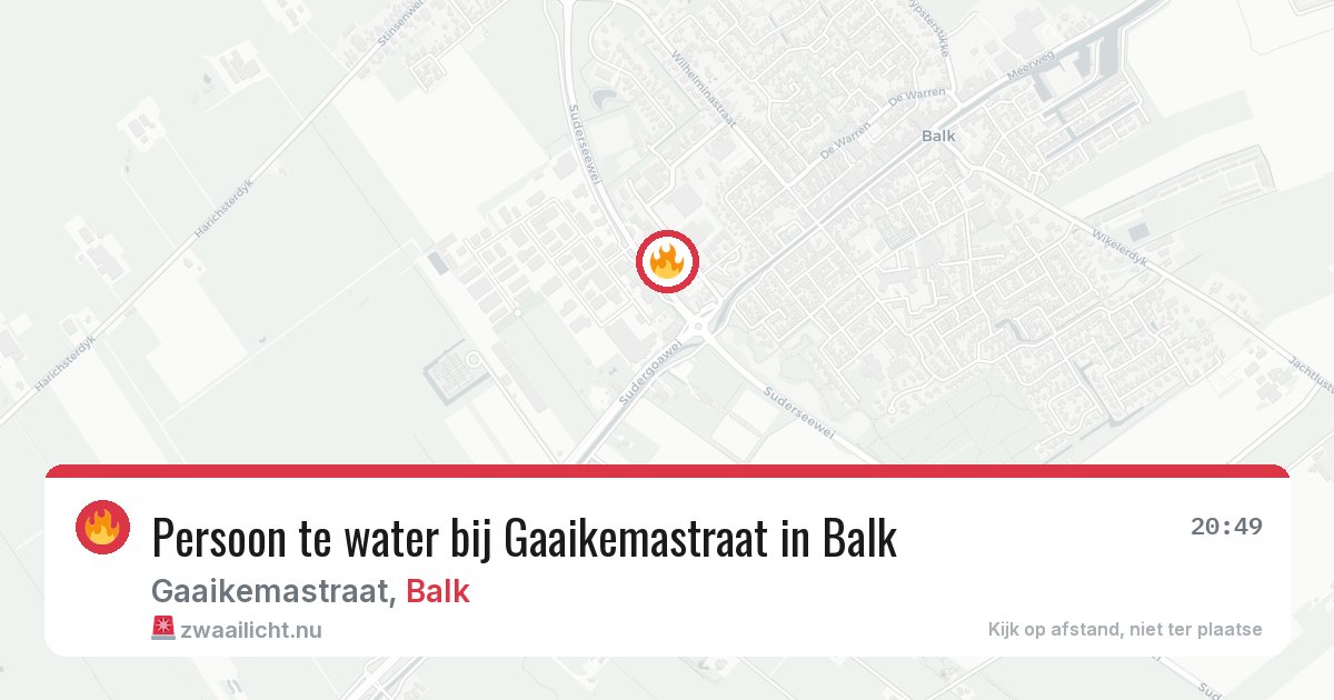 Persoon te water bij Gaaikemastraat in Balk — 8 feb 2026