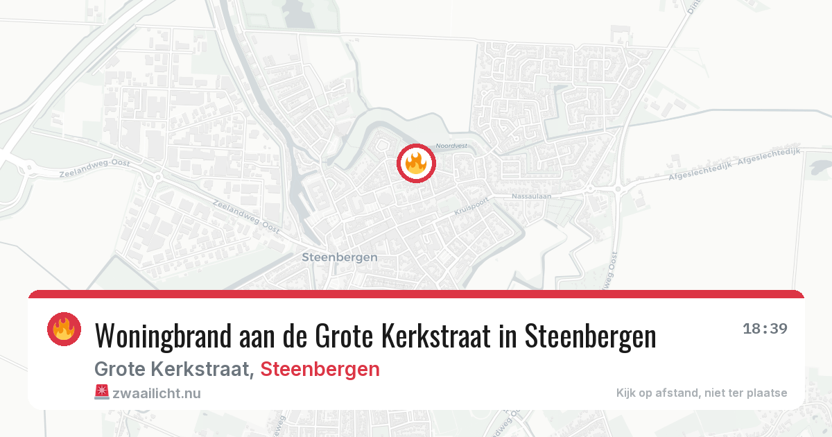 Woningbrand aan de Grote Kerkstraat in Steenbergen — 21 mei 2026