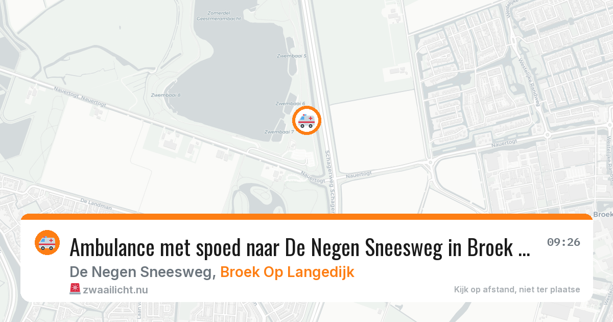 Ambulance met spoed naar De Negen Sneesweg in Broek Op Langedijk — 25 mrt 2026