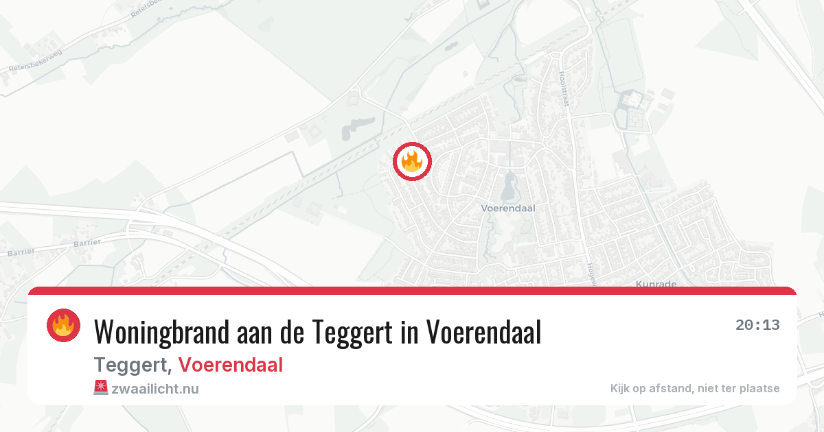 Woningbrand aan de Teggert in Voerendaal — 21 jul 2026