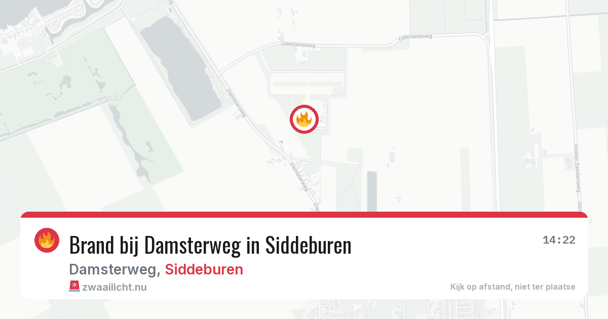 Brand bij Damsterweg in Siddeburen — 14 jul 2026