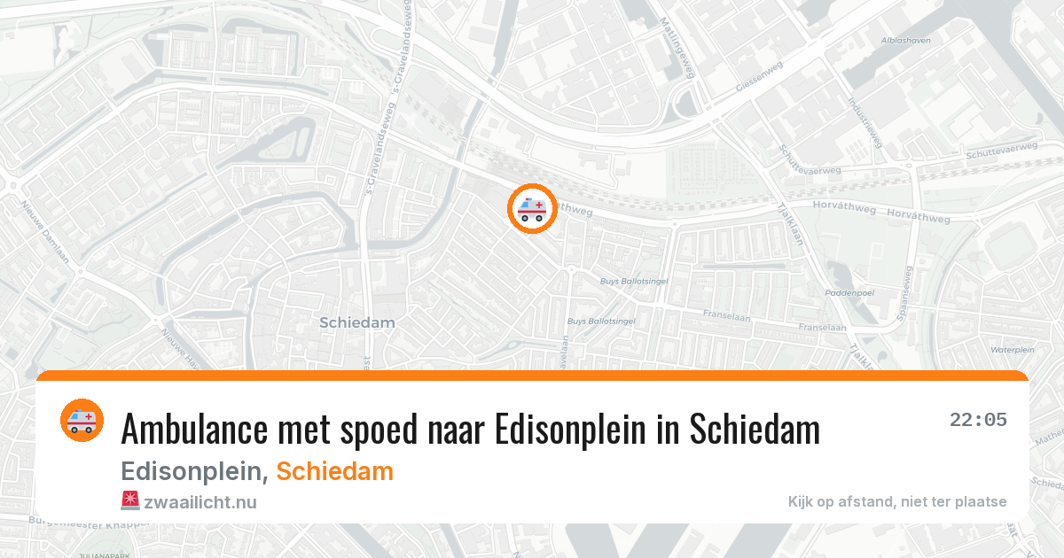 Ambulance met spoed naar Edisonplein in Schiedam — 16 mei 2026