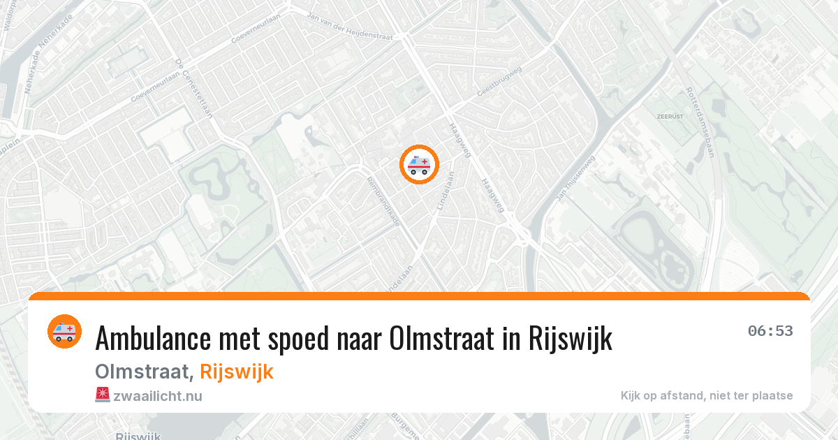 Ambulance met spoed naar Olmstraat in Rijswijk — 18 jul 2026