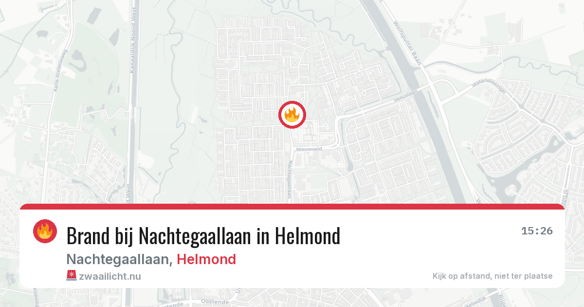 Brand bij Nachtegaallaan in Helmond — 20 jul 2026